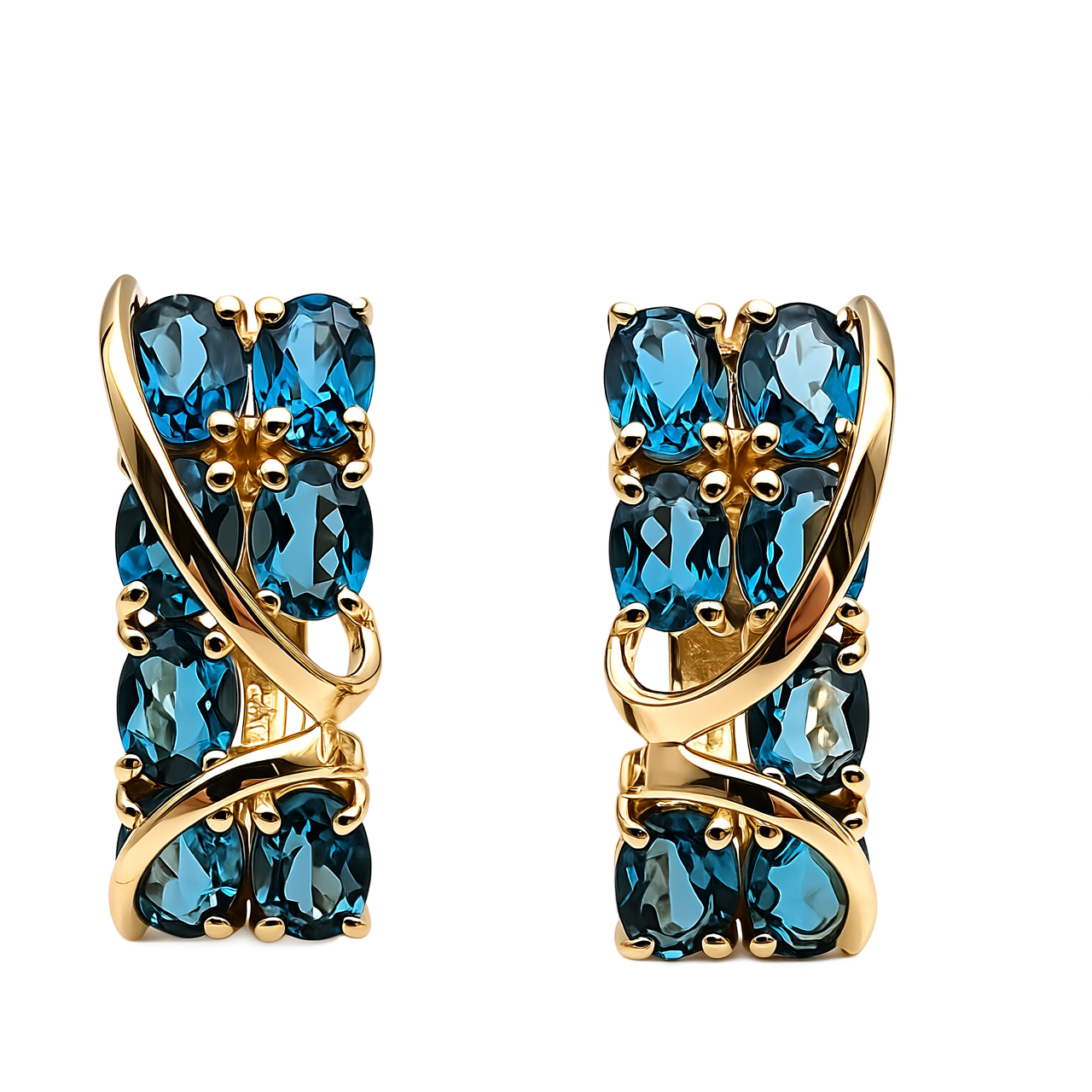 Minđuše London blue topaz