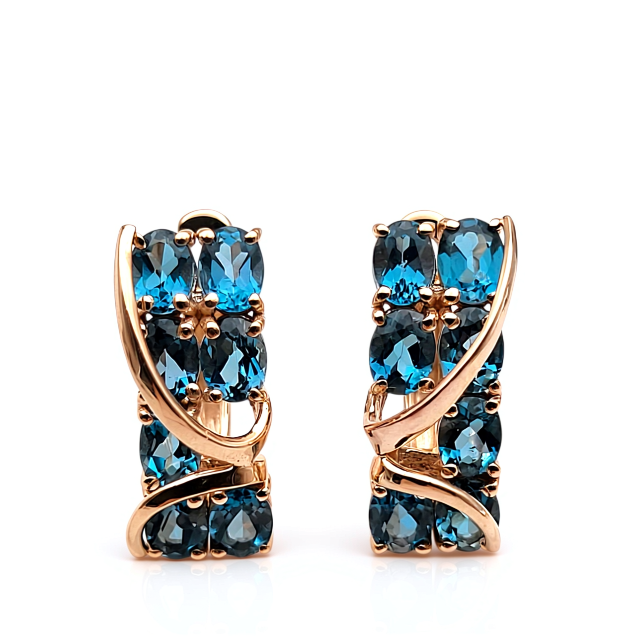 Minđuše London blue topaz