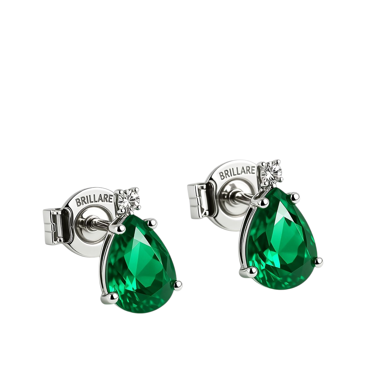 Minđuše sa zambijskim smaragdom i brilijantima