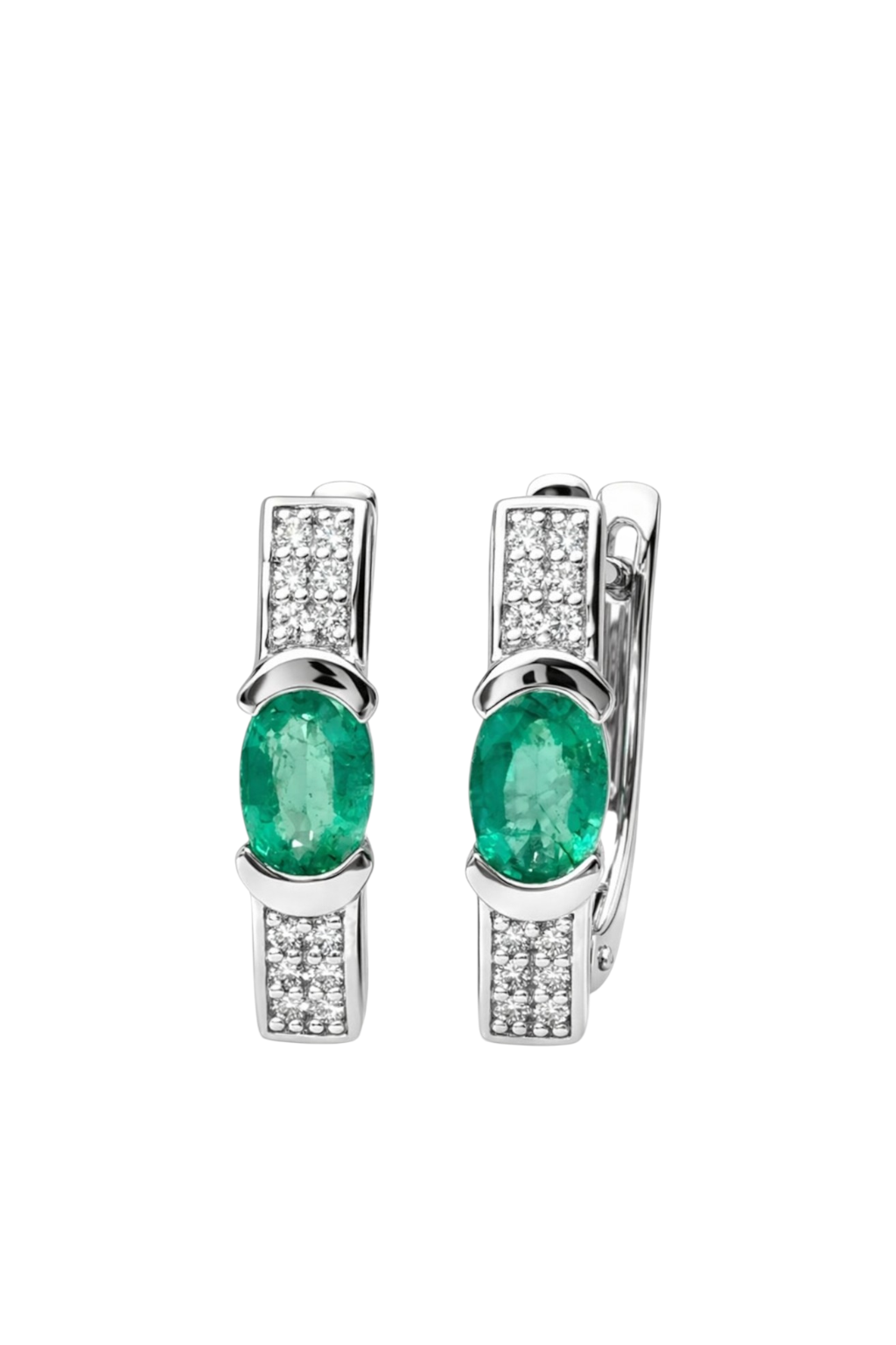 Minđuše sa smaragdom i brilijantima