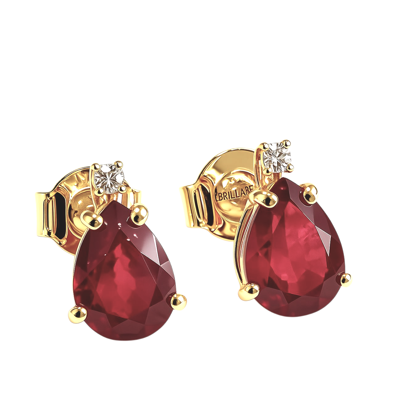 Minđuše sa rubinom i brilijantima