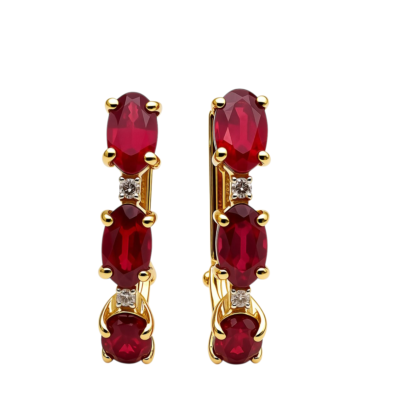 Minđuše sa rubinom i brilijantima