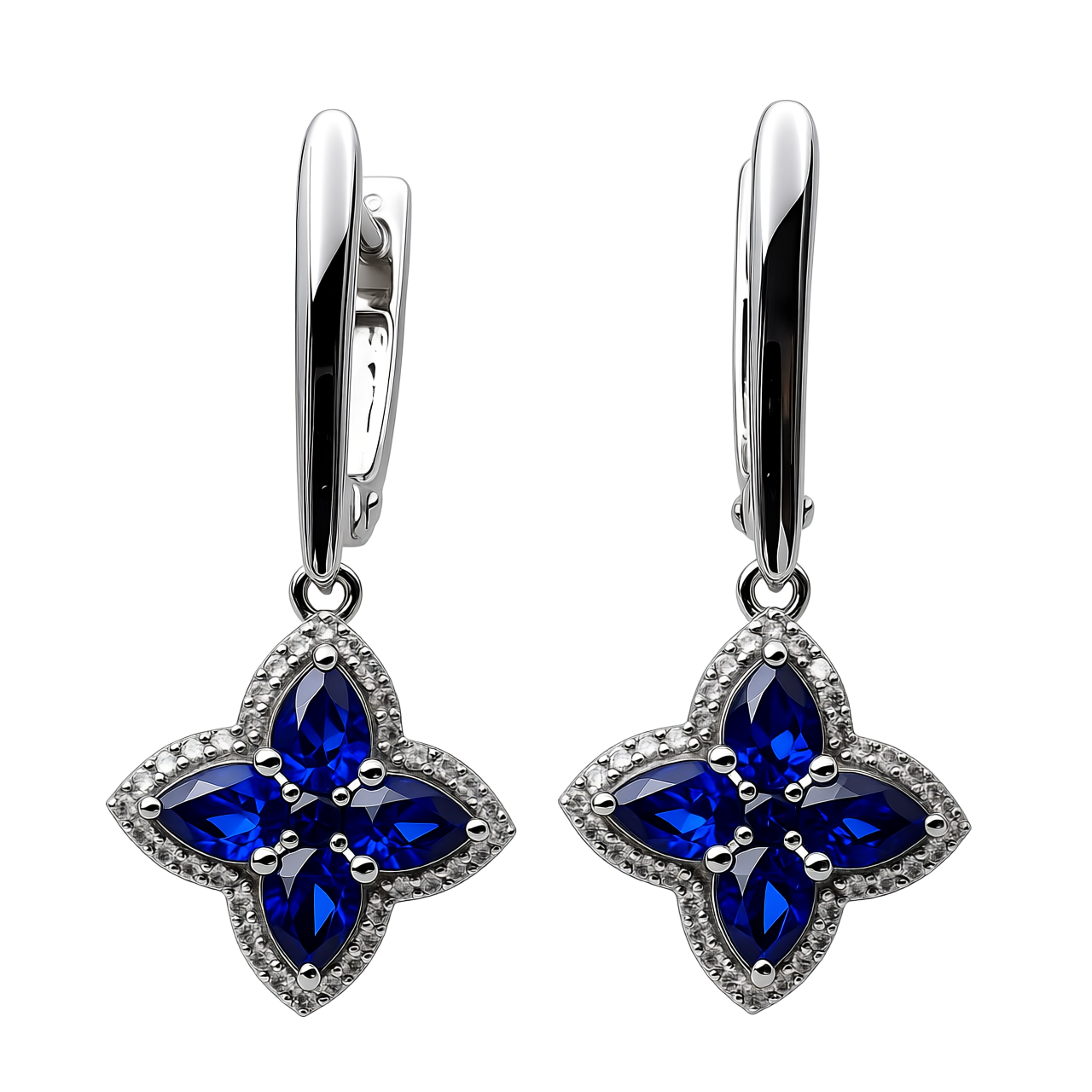 Minđuše sa safirom i brilijantima