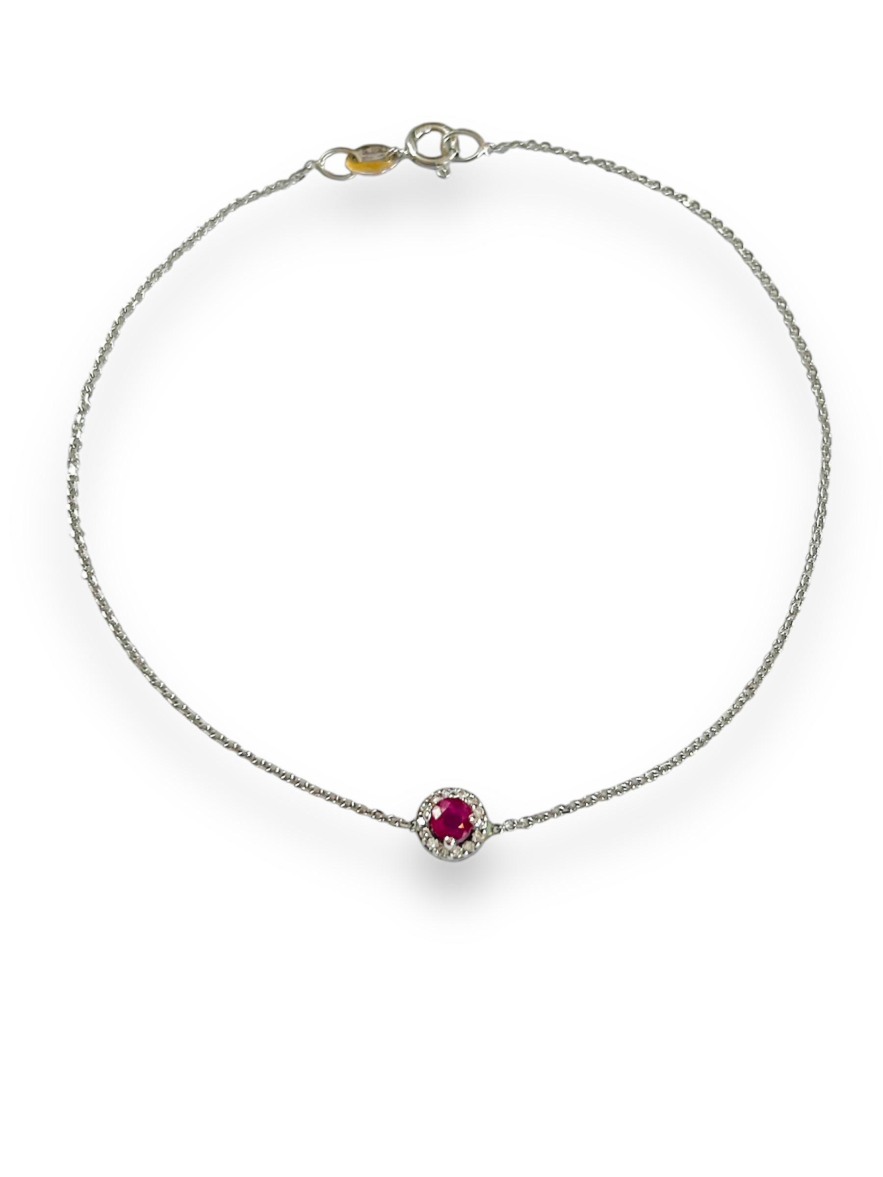 Narukvica sa rubinom i brilijantima 0,15 ct