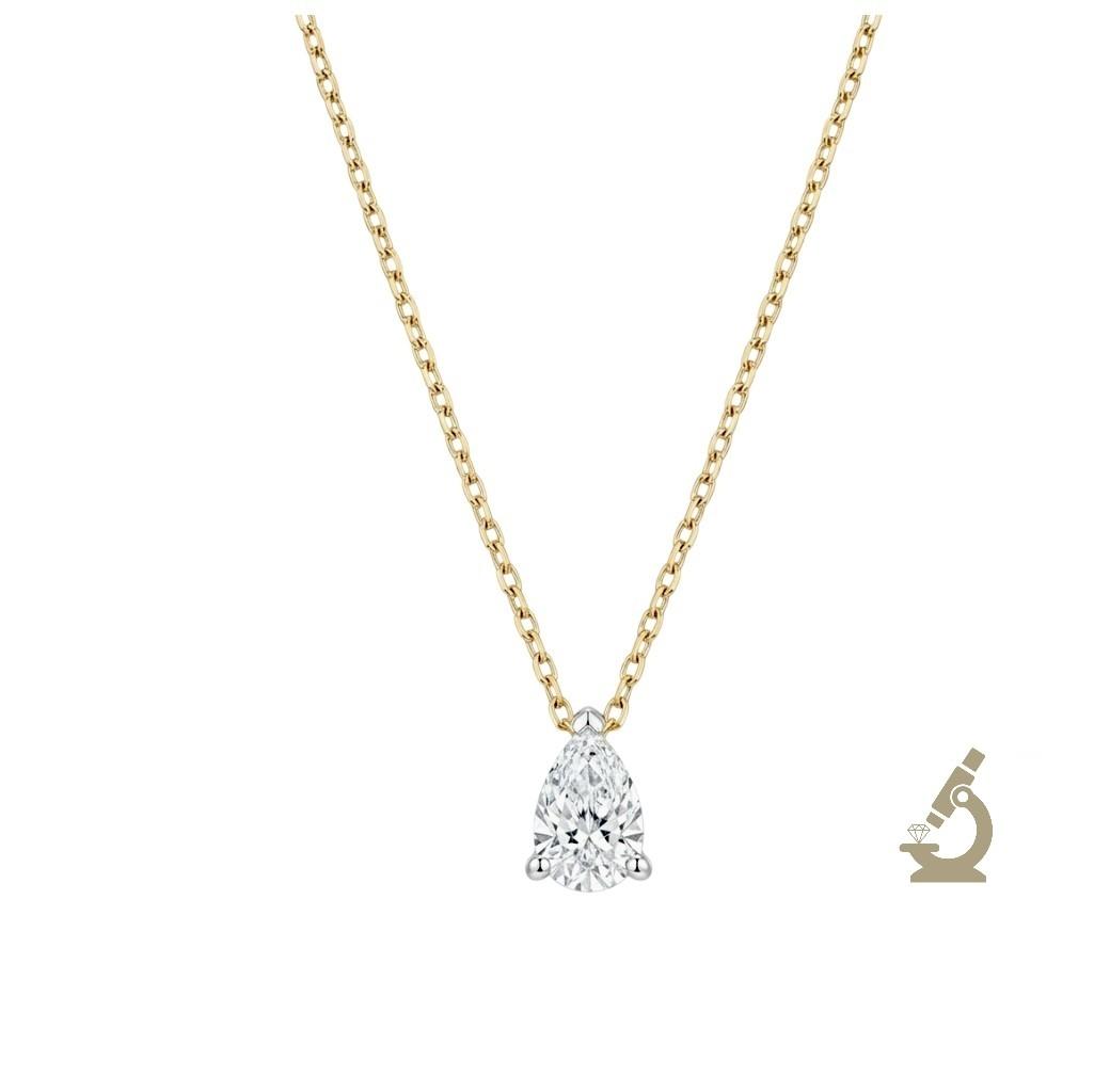 Ogrlica lab pear 0.60ct
