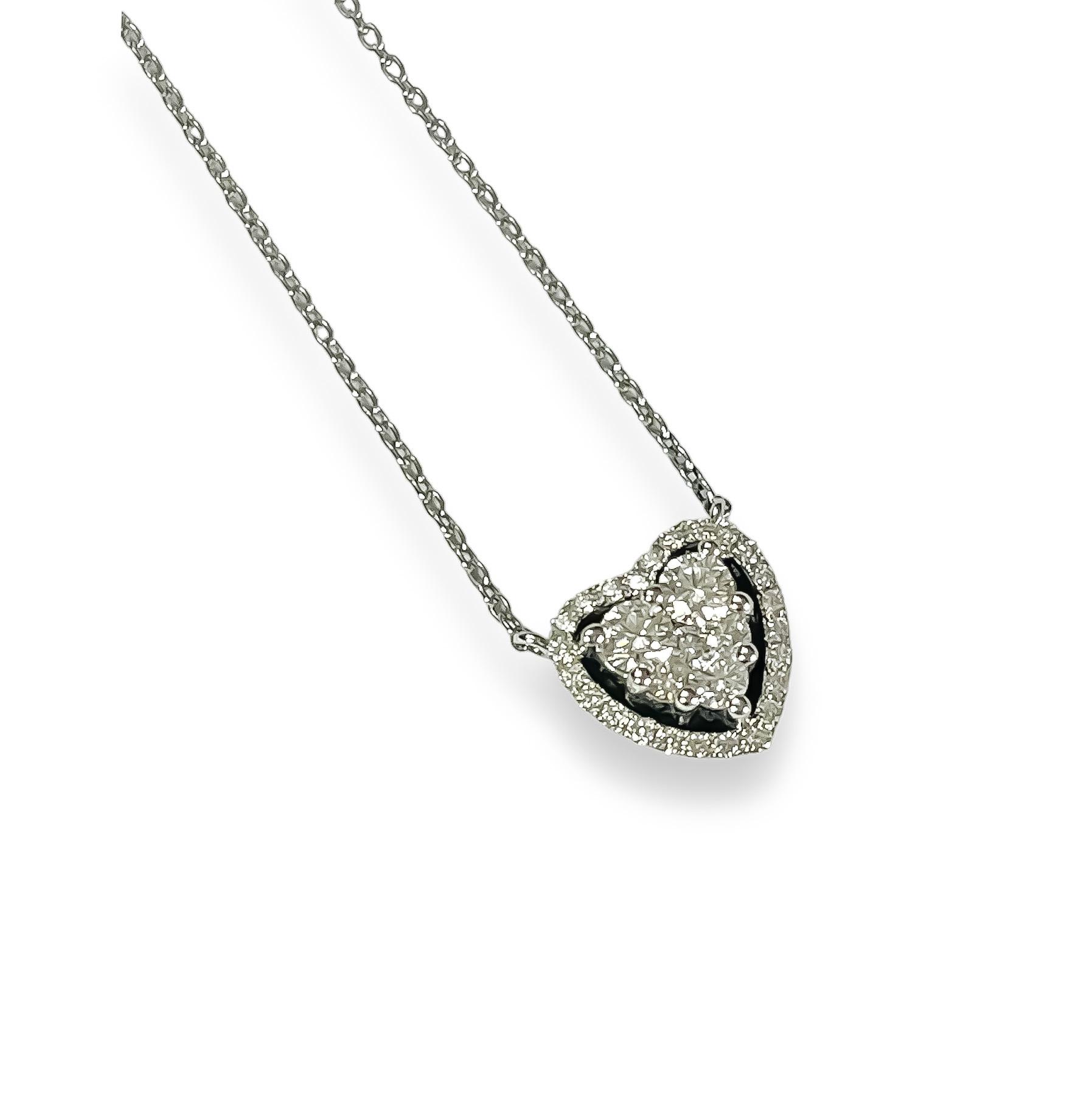 Ogrlica white diamond heart 