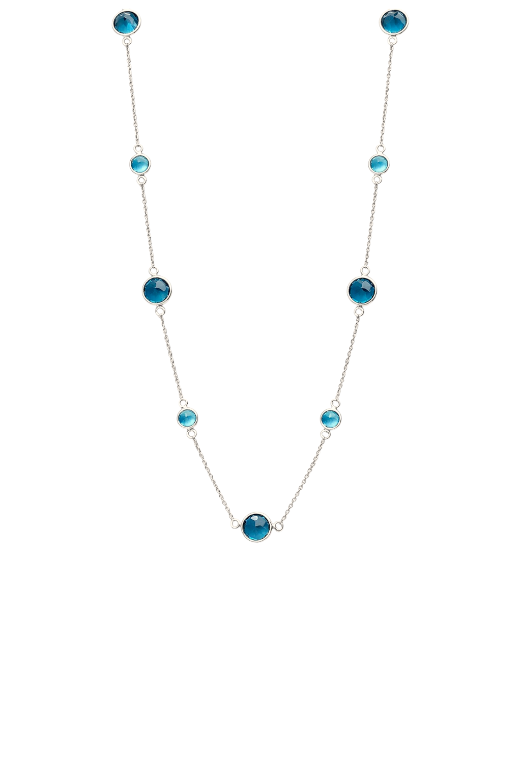 Ogrlica sa london blue i swiss blue topazaom 