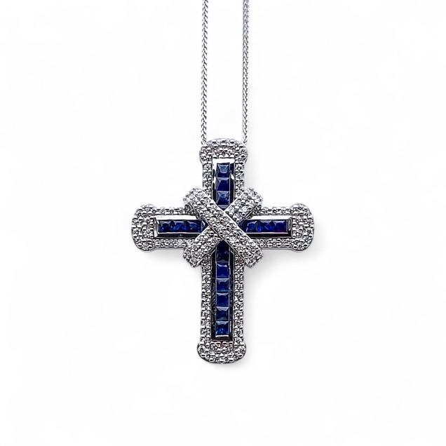 Ogrlica sa safirom i brilijantima 