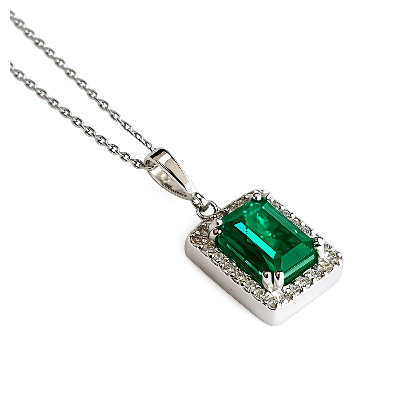 Ogrlica emerald & diamonds