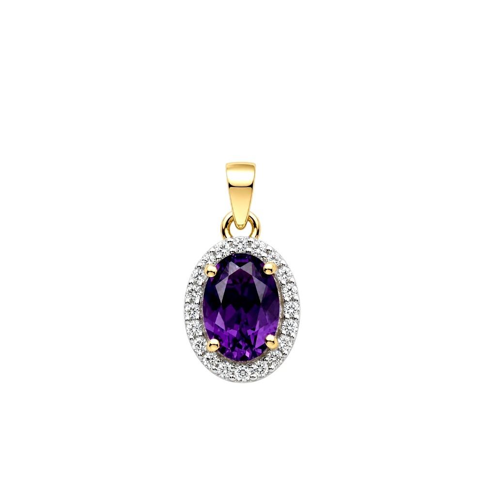 Privezak sa ametistom 0.60ct dia 0.12ct