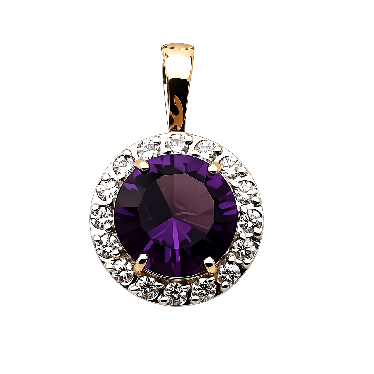 Privezak sa ametistom i brilijantima