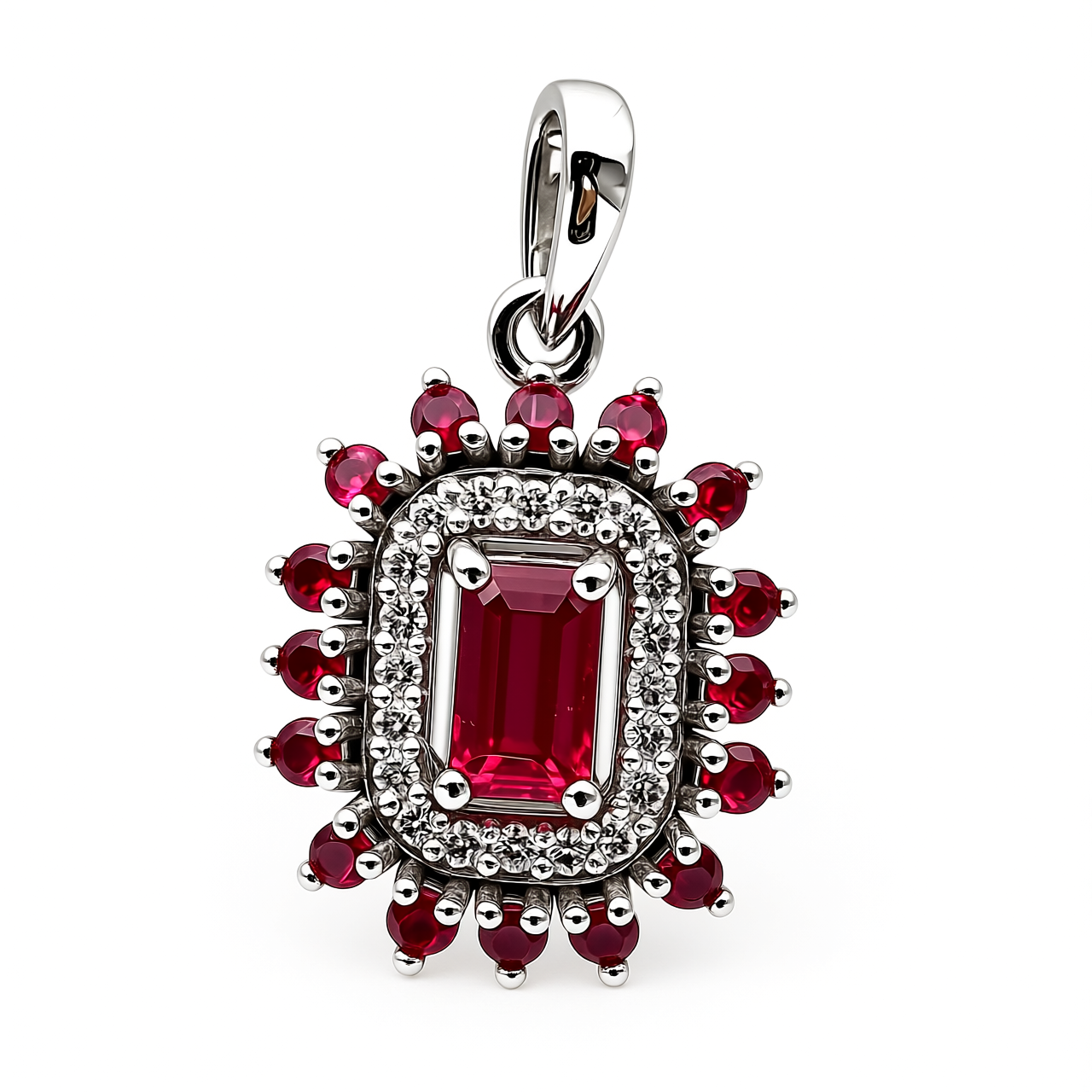 Privezak sa rubinom brilijantima