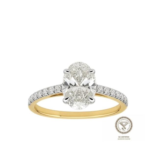 Prsten lab Oval 1,52ct Round 0,20ct