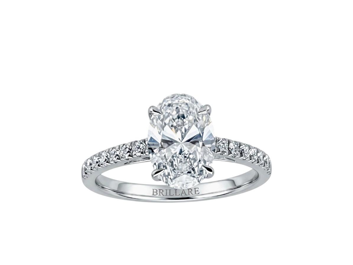 Prsten lab Oval 1,52ct Round 0,20ct