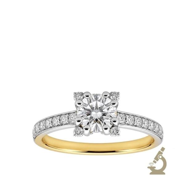 Prsten lab round 0.77ct round 0.25ct