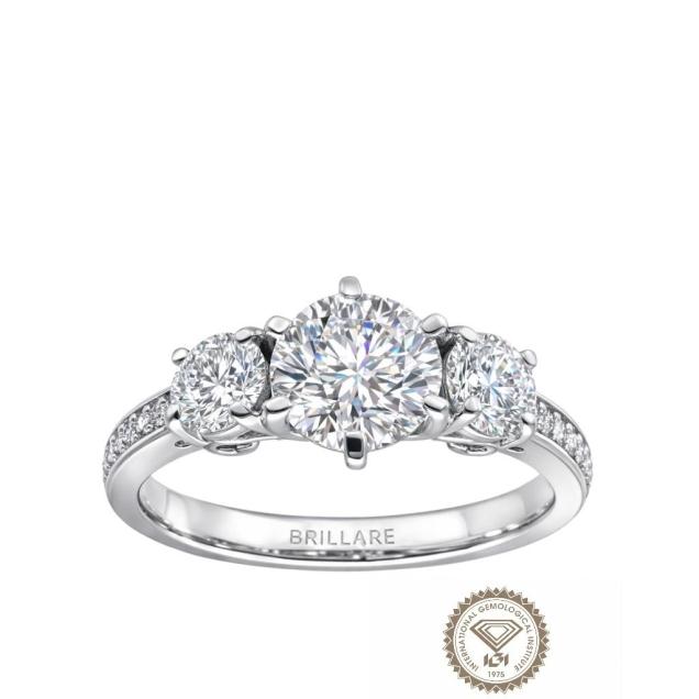 Prsten lab round 1,06ct 0,60ct
