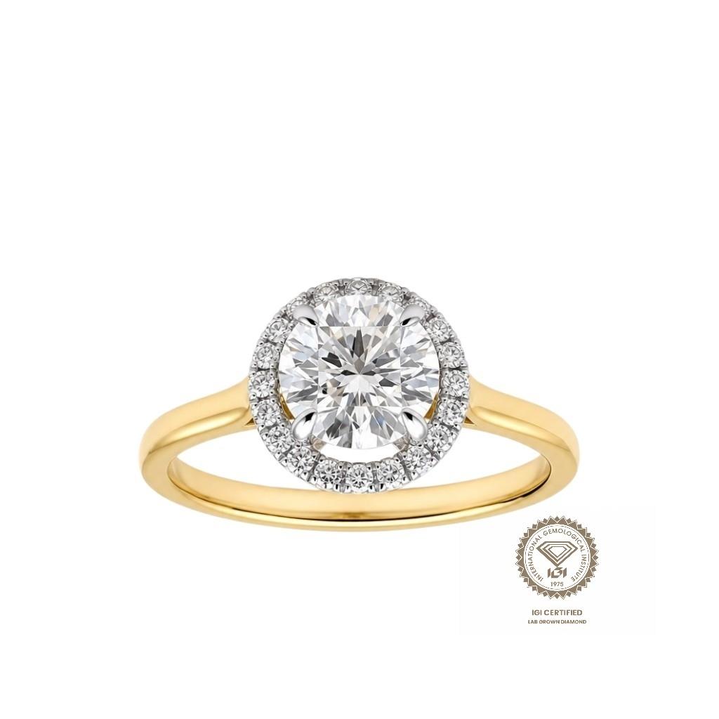 Prsten lab round 1.53ct round 0.30ct
