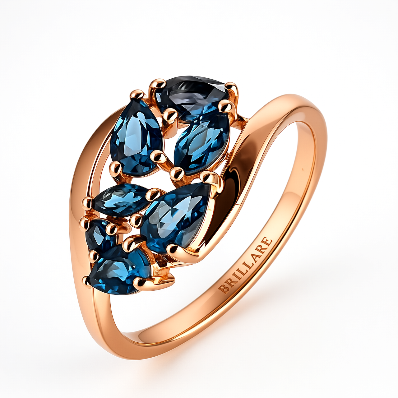 Prsten London blue topaz