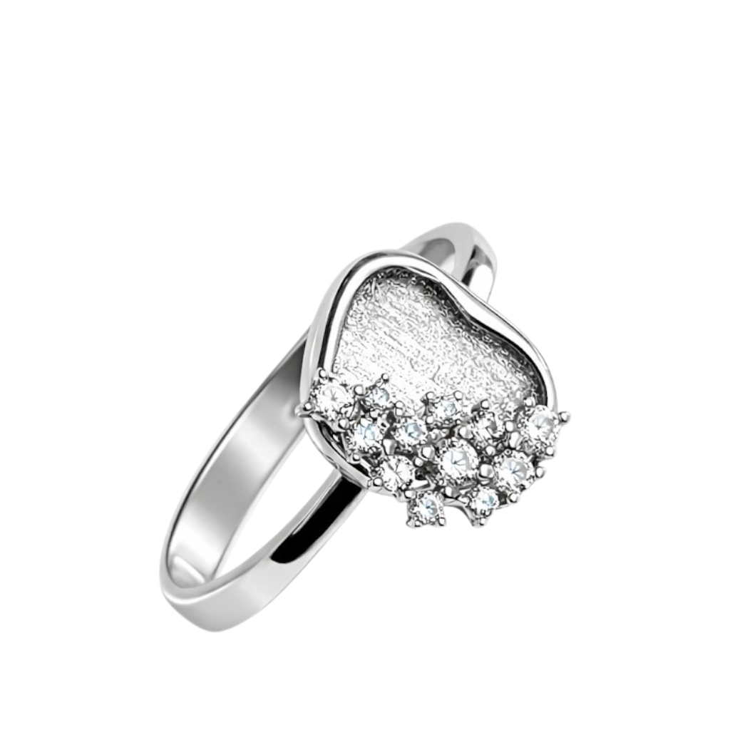 Prsten od belog zlata sa cirkonima