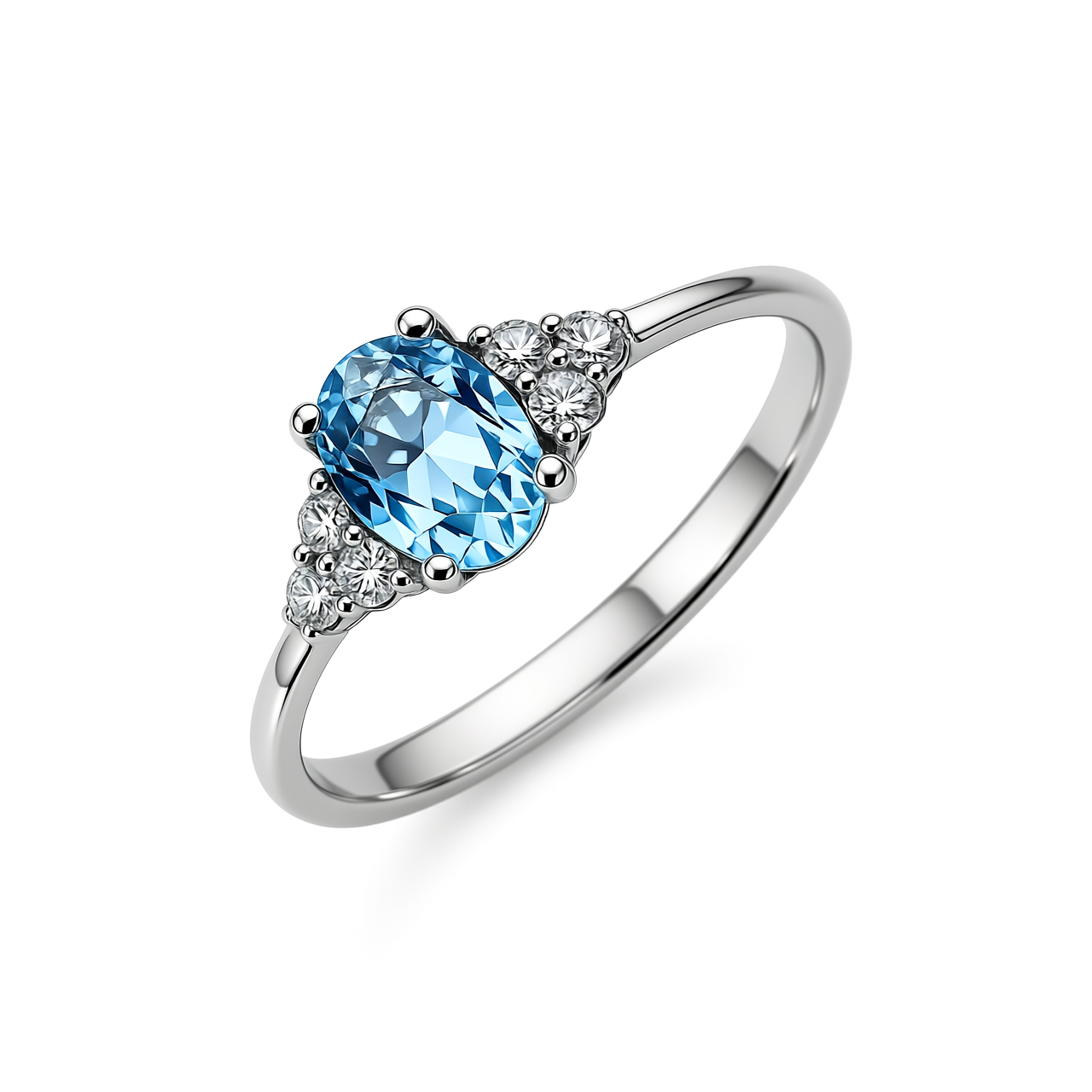 Prsten sa akvamarinom i brilijantima