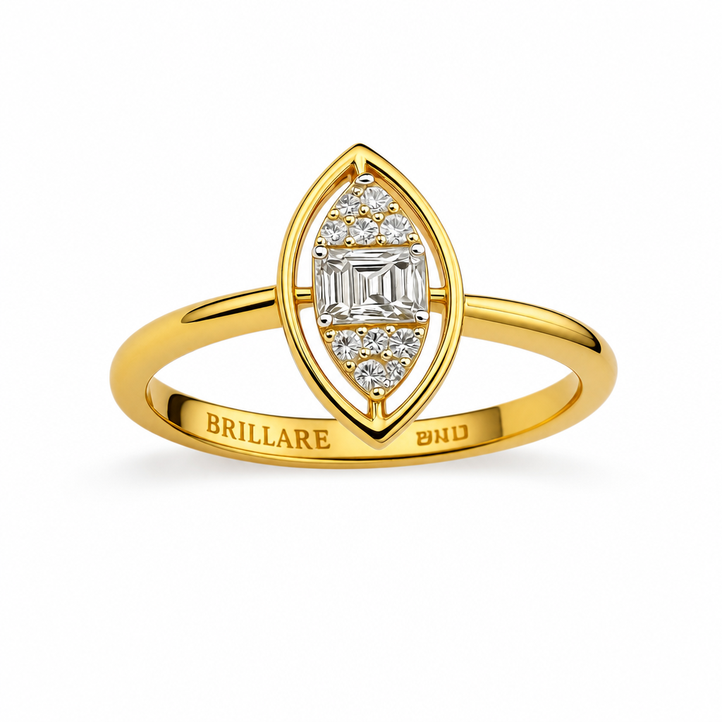Prsten sa bagguete 0,07 ct  brlijantima 0,04 ct