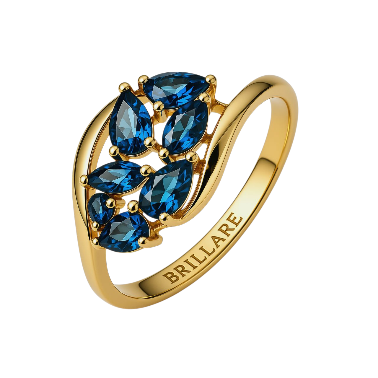 Prsten sa  london blue topazom i  brlijantima