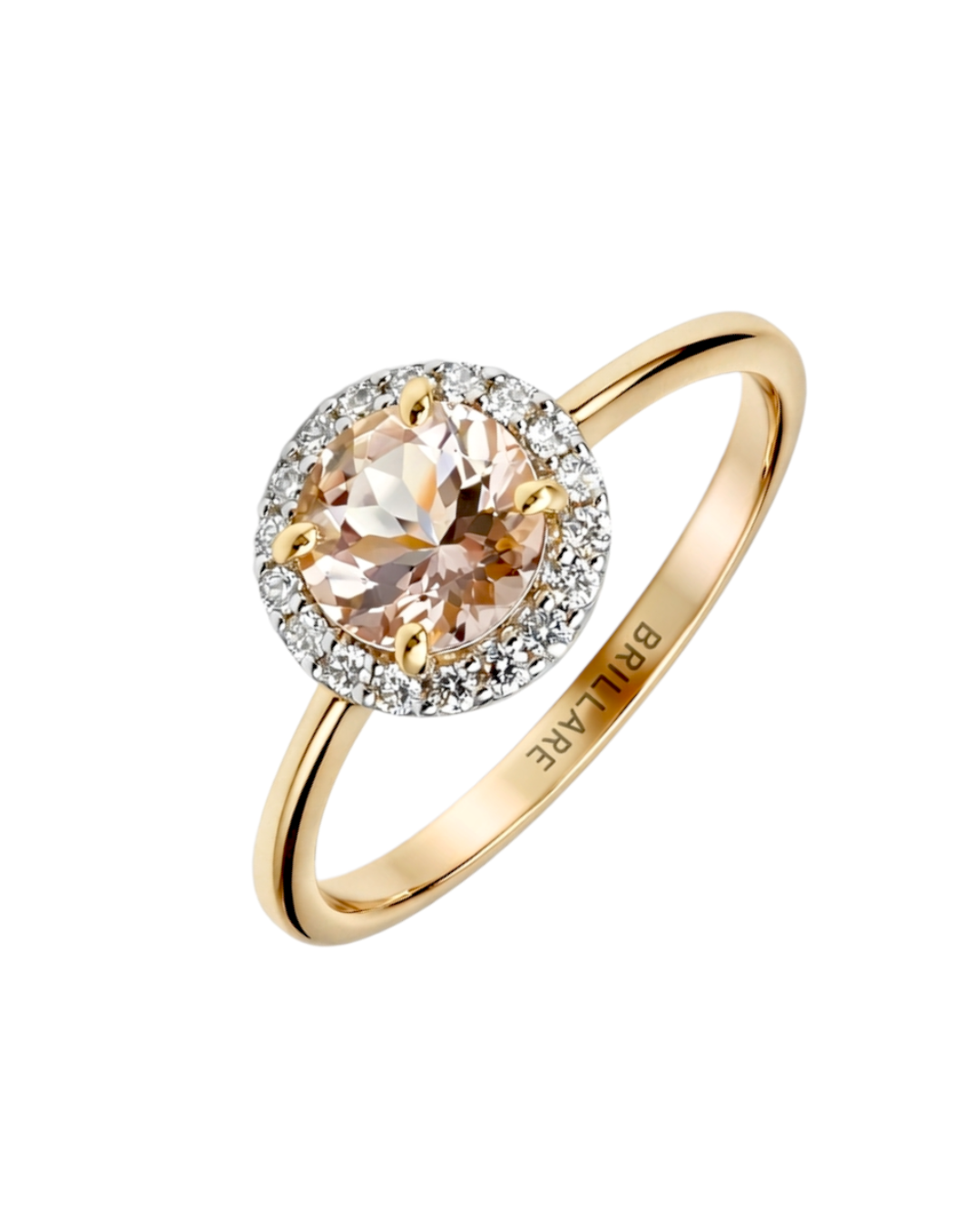 Prsten sa morganitom i brilijantima