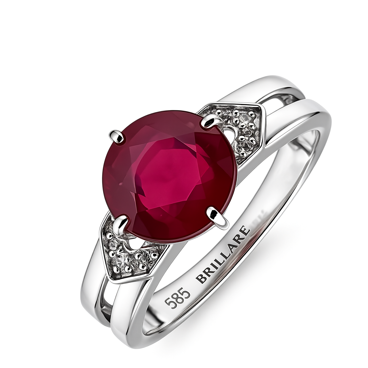 Prsten sa rubinom i brilijantima