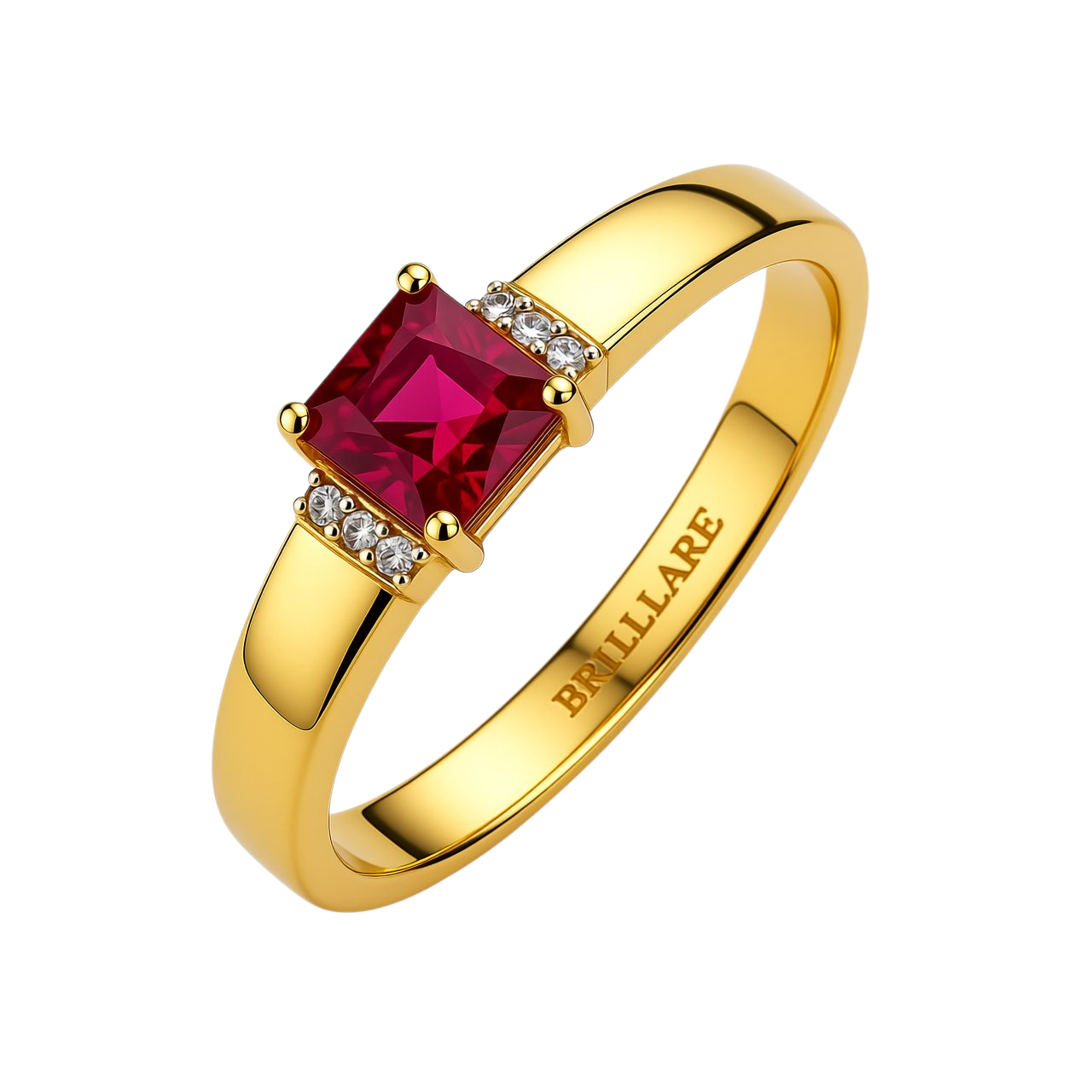 Prsten sa rubinom i brilijantima