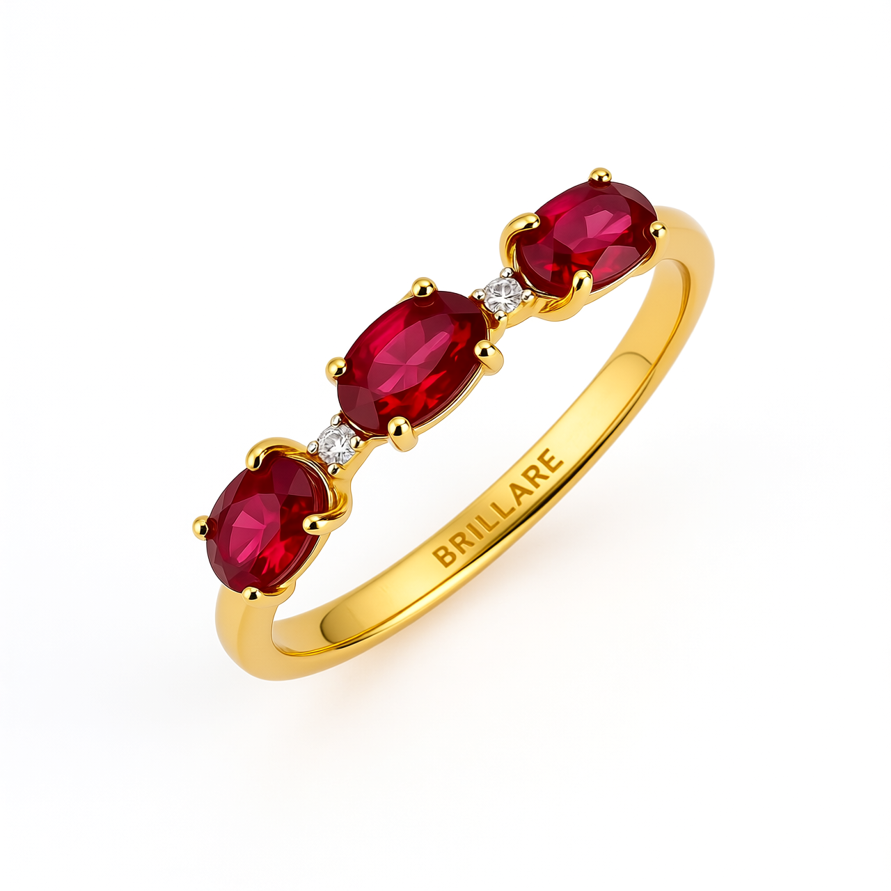 Prsten sa rubinom i brilijantima