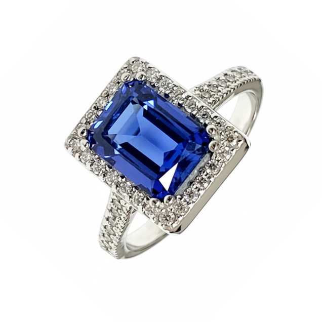 Prsten safir i brilijanti