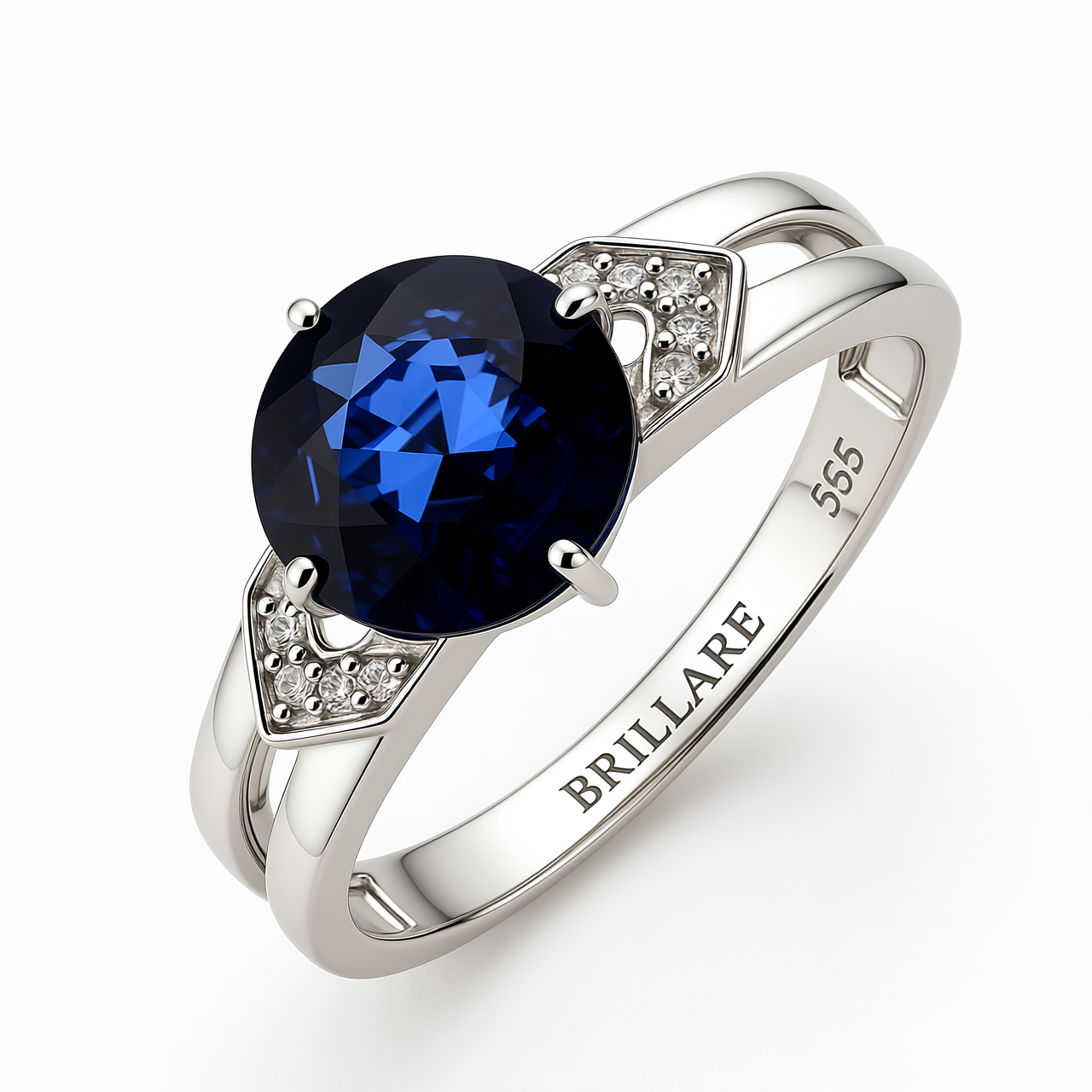 Prsten sa safirom i brilijantima