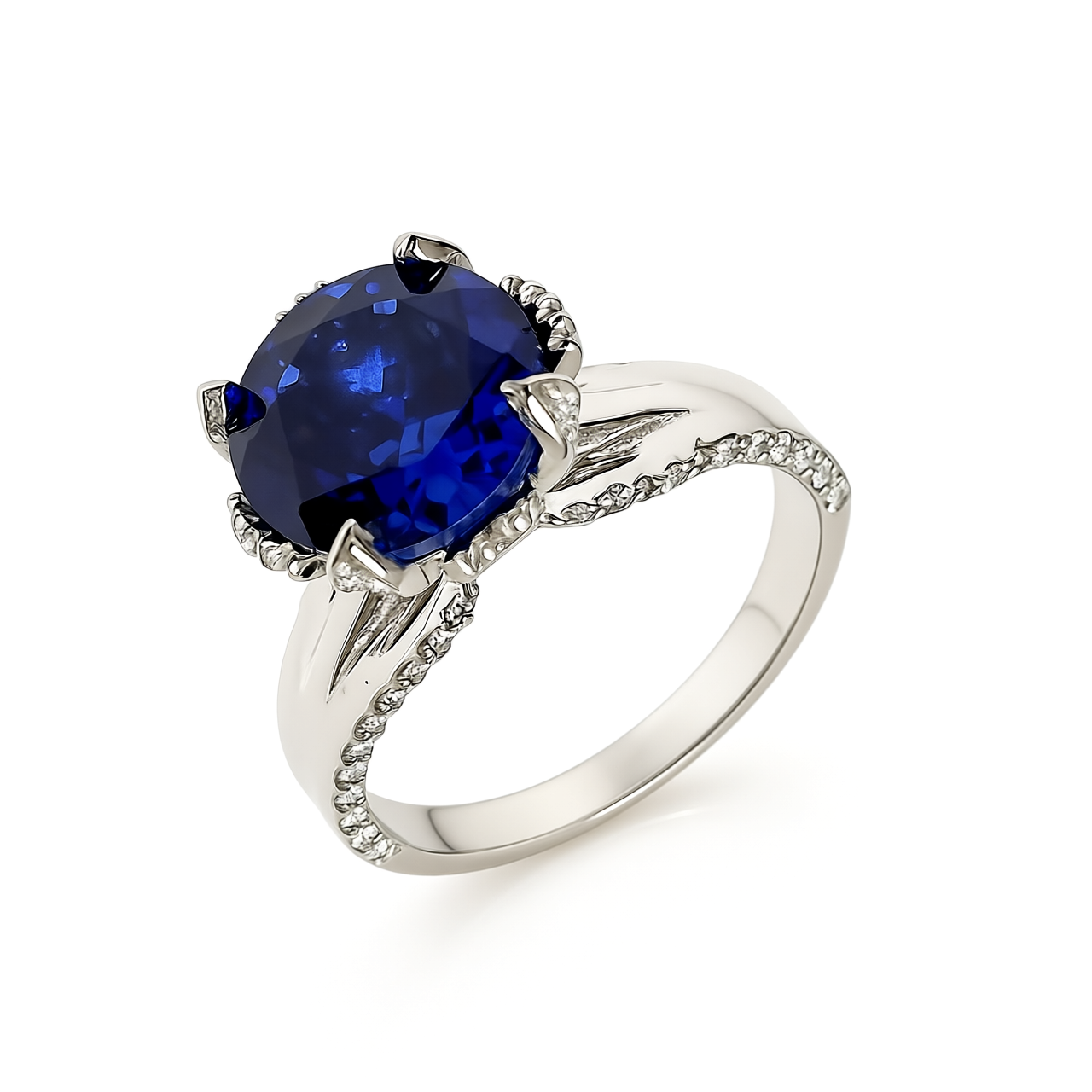 Prsten sa safirom i brilijantima
