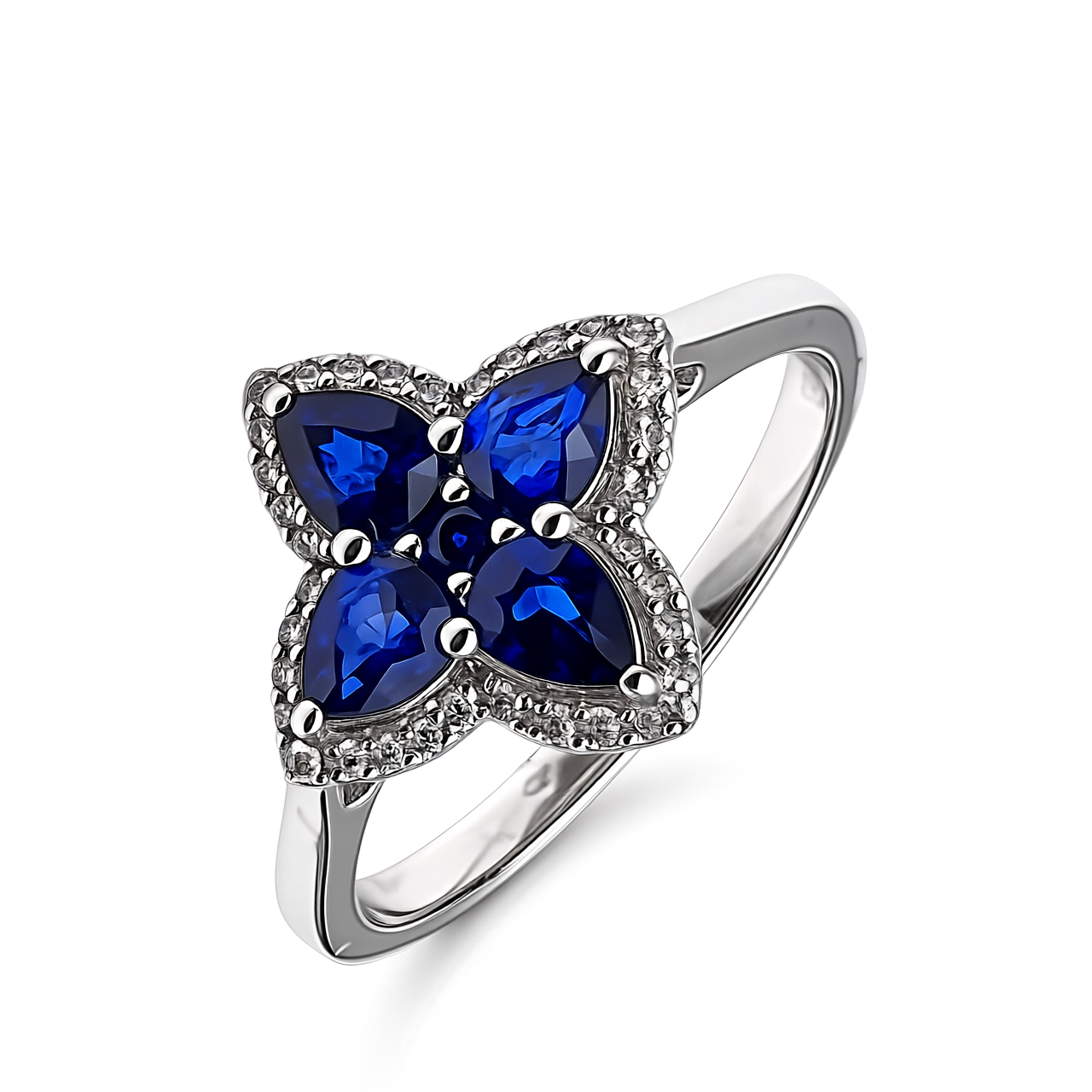 Prsten sa blue safirom i brilijantima
