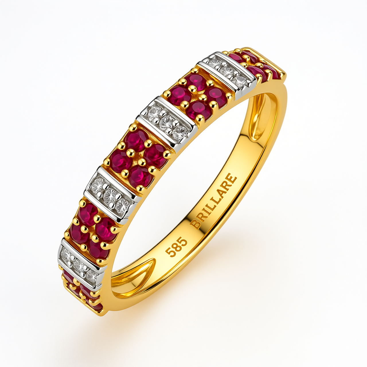 Prsten sa rubinom i brilijantima