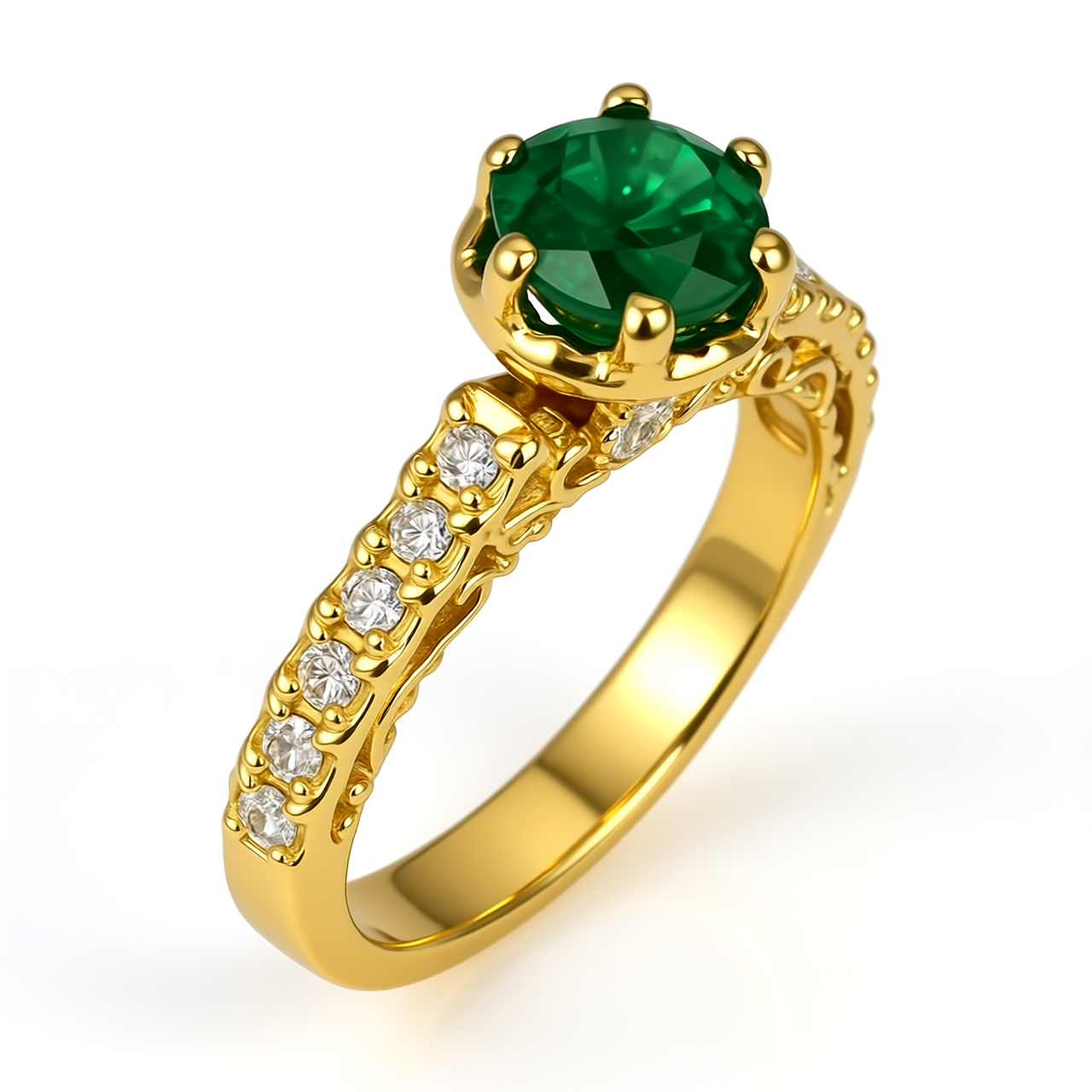 Prsten sa smaragdom i brilijantima