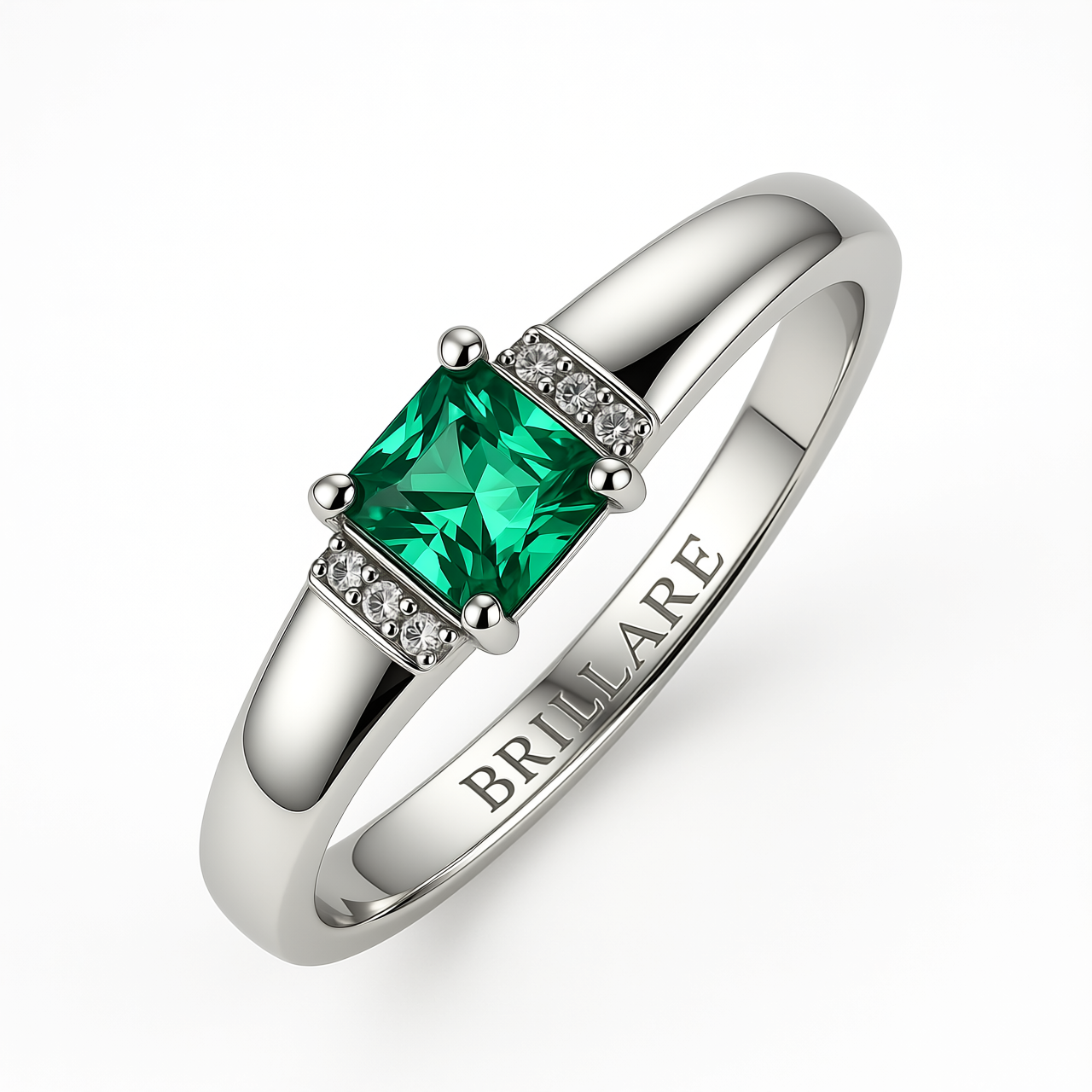 Prsten sa smaragdom i brilijantima