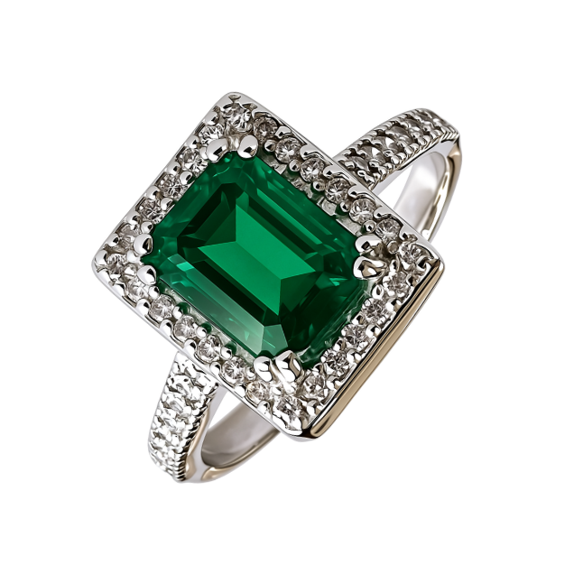Prsten emerald & diamonds
