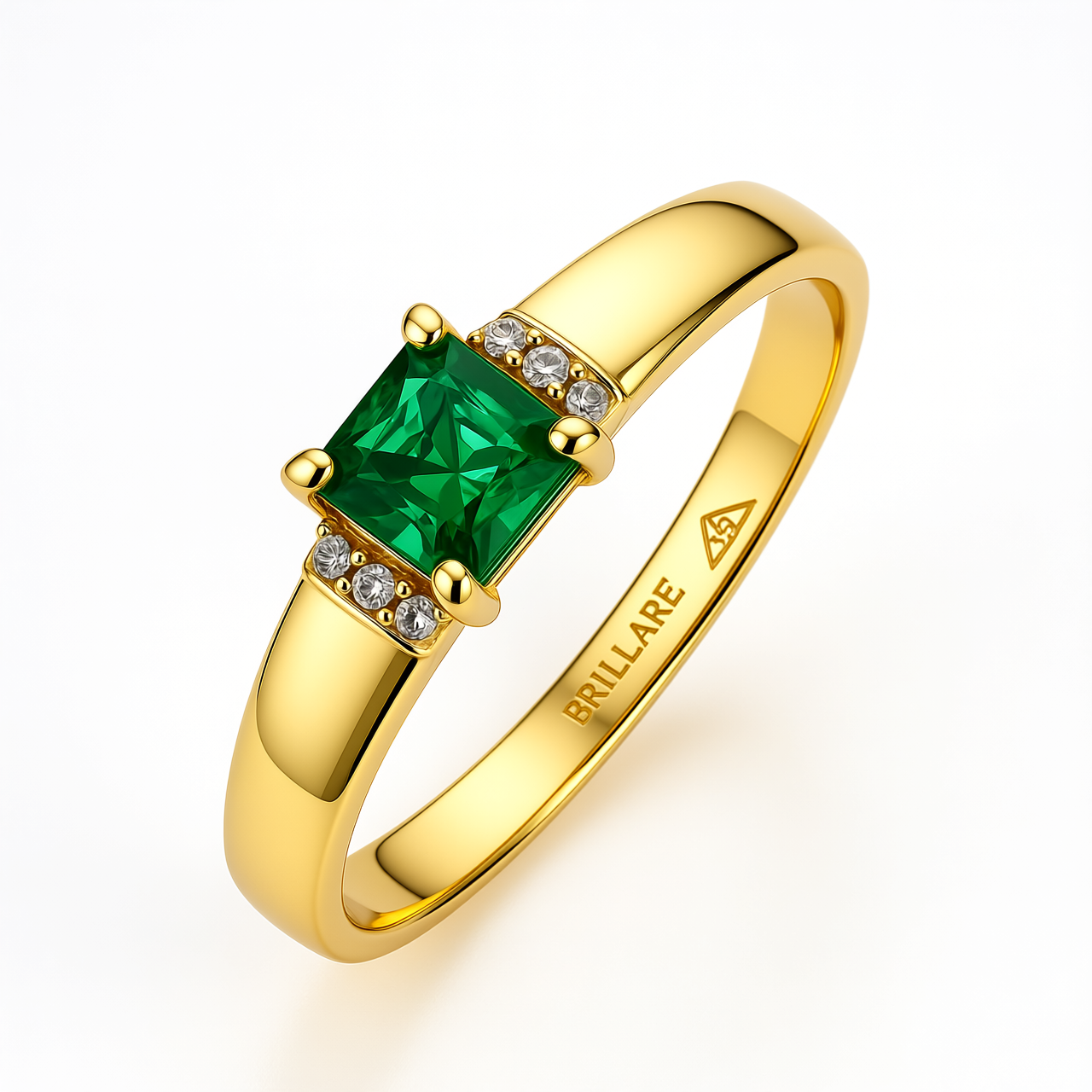 Prsten sa smaragdom i brilijantima