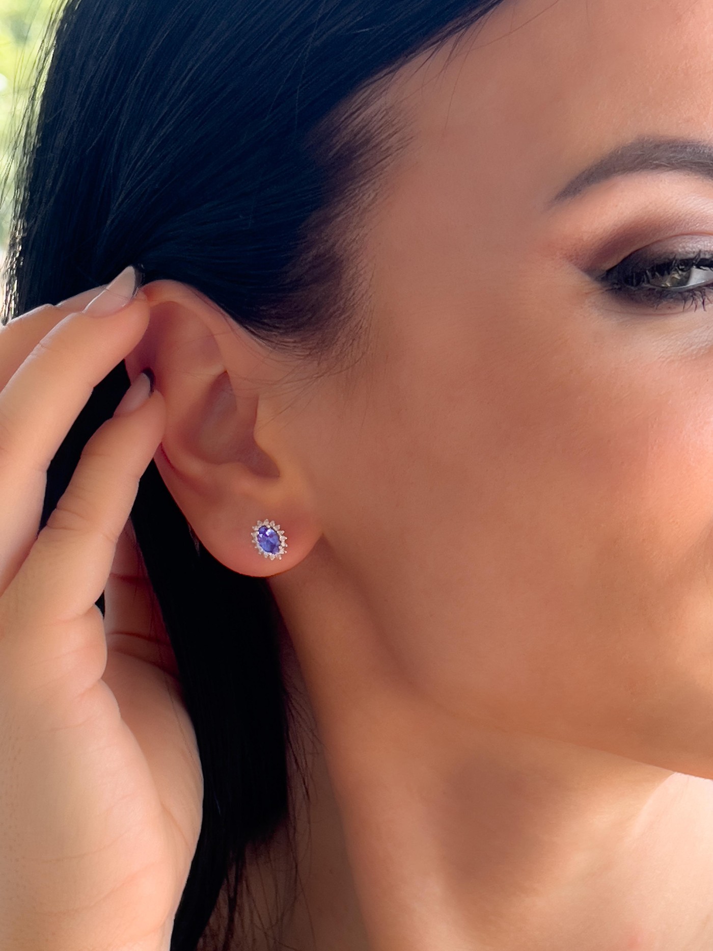 Minđuše sa tanzanitom i brilijantima