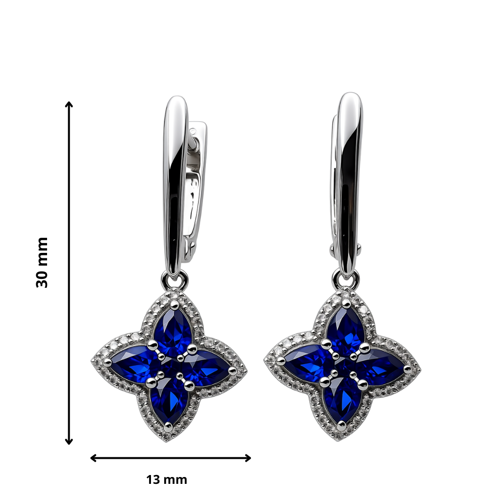 Minđuše sa safirom i brilijantima