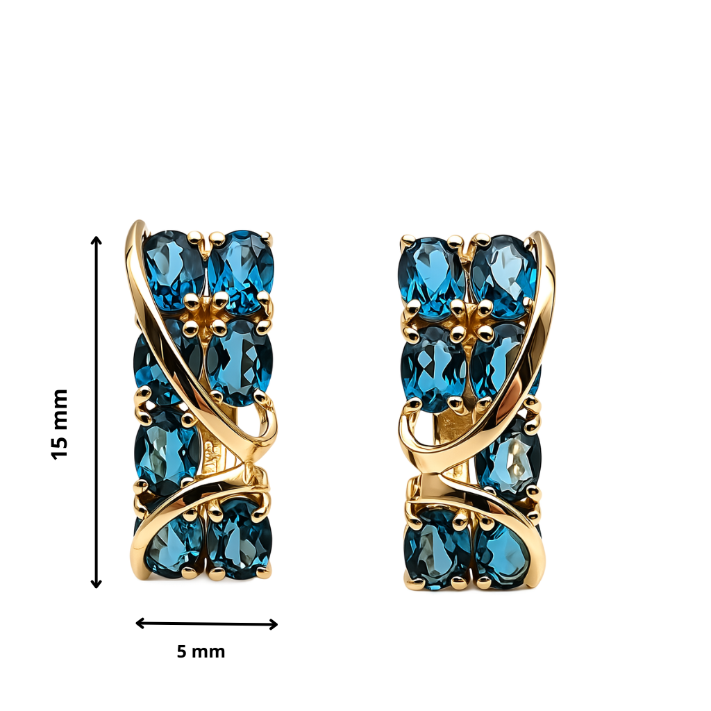 Minđuše London blue topaz