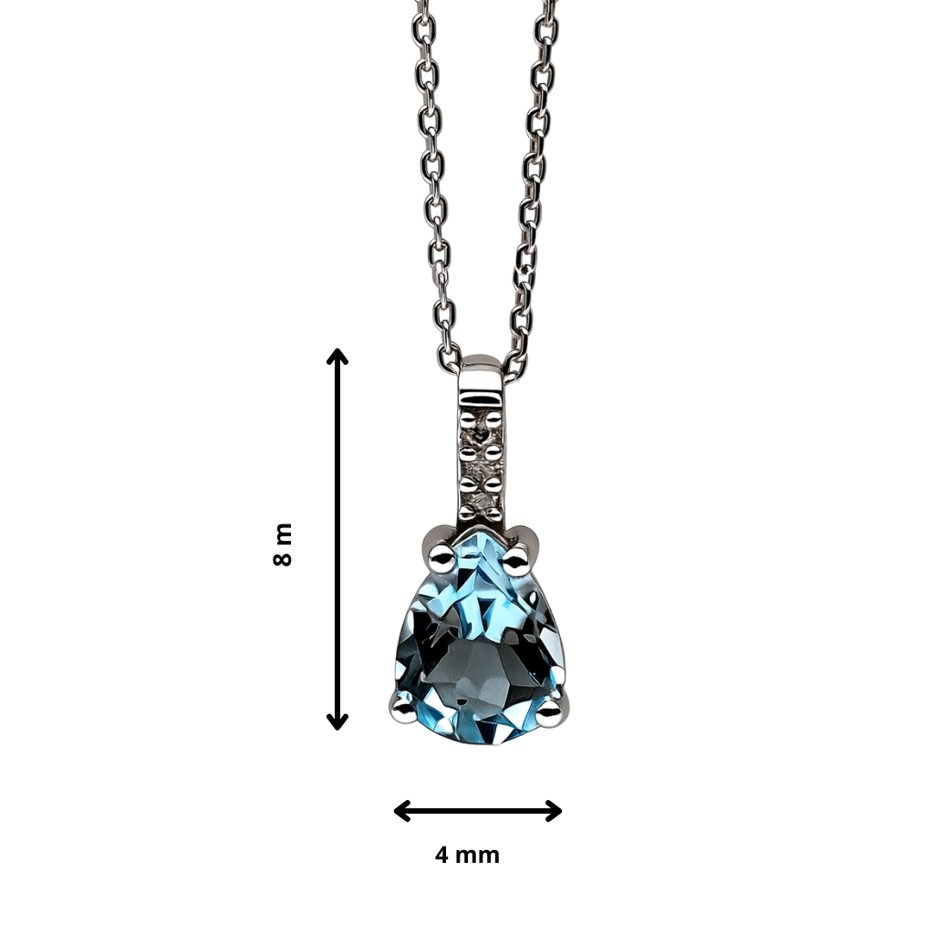 Ogrlica sa sky blue topazom i brilijantima