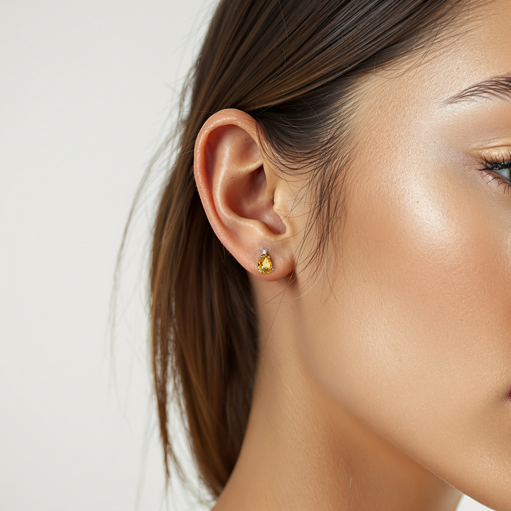 Minđuše sa citrinom i brilijantima