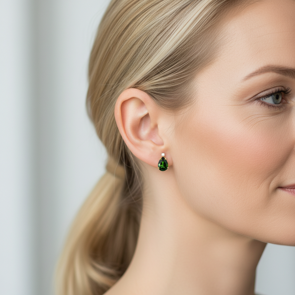 Minđuše sa turmalinom i brilijantima