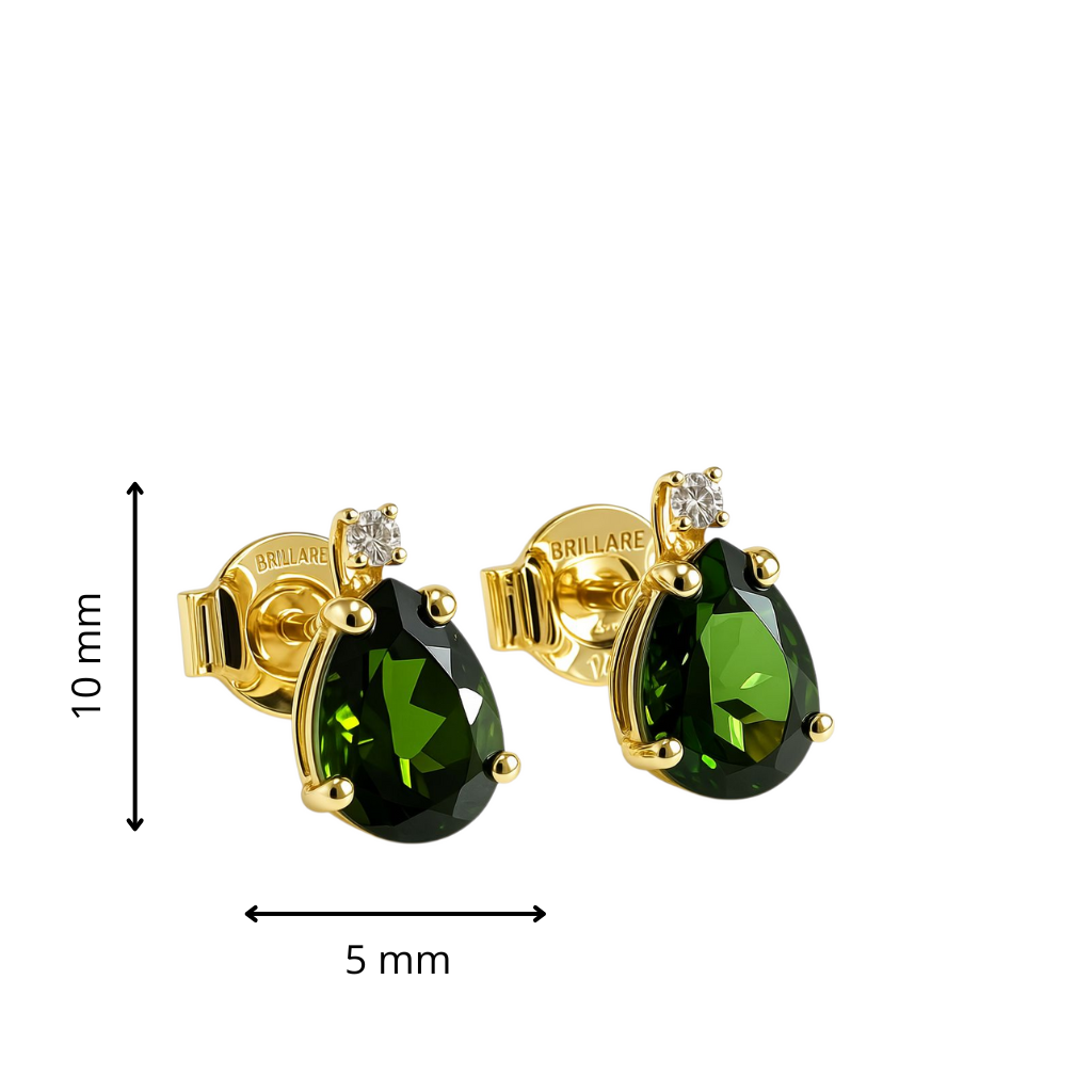 Minđuše sa turmalinom i brilijantima