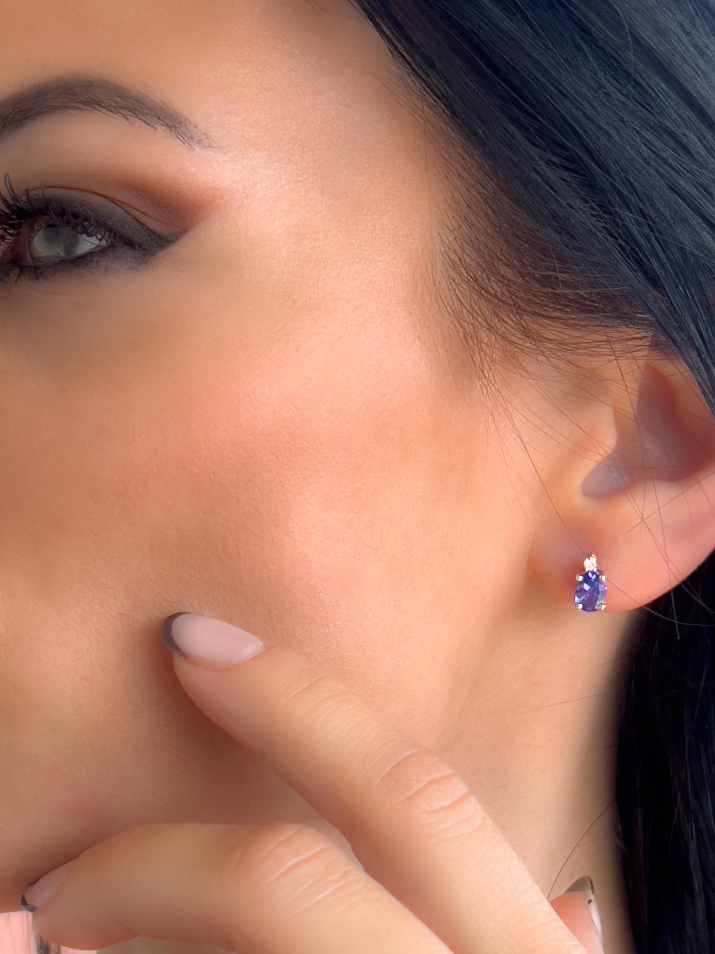 Minđuše sa tanzanitom i brilijantima