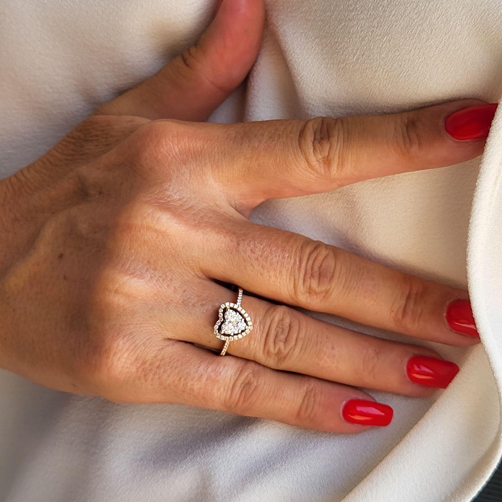 Prsten white diamond heart