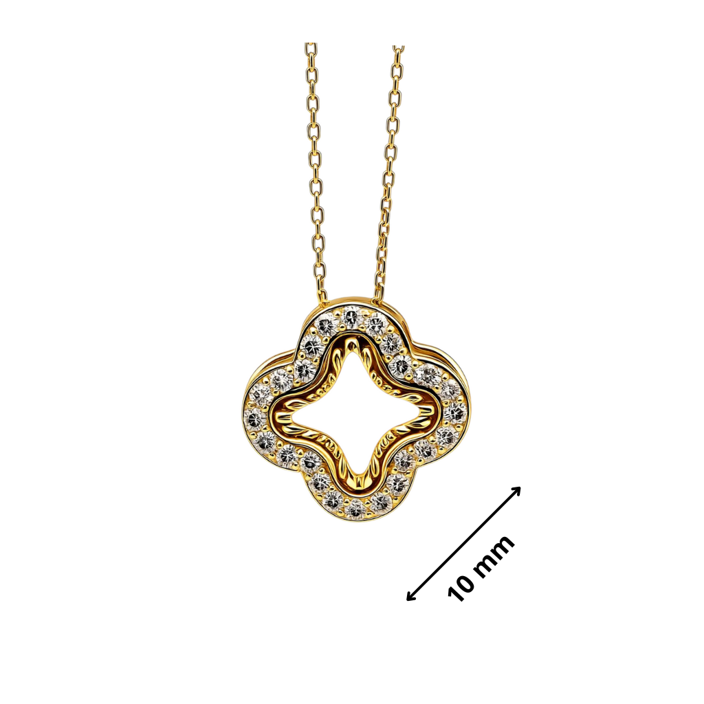 Ogrlica sa brilijantima gold diamond clover