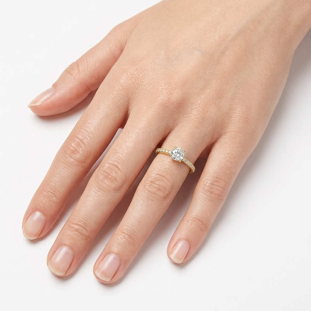  Prsten lab round 0.58ct round 0.24ct